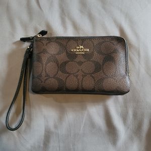 Coach Brown Original Canvas Wristlet Wallet